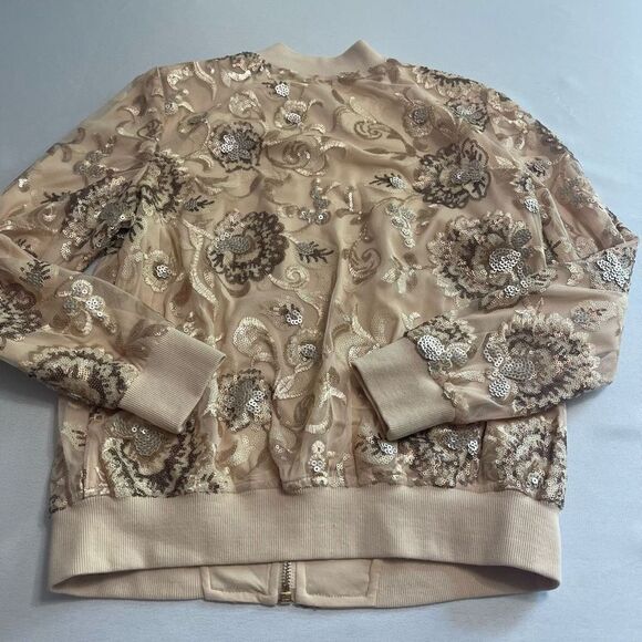 Black Label By Chico’s Sequin Bomber Jacket Size 00 US Small - Picture 10 of 13